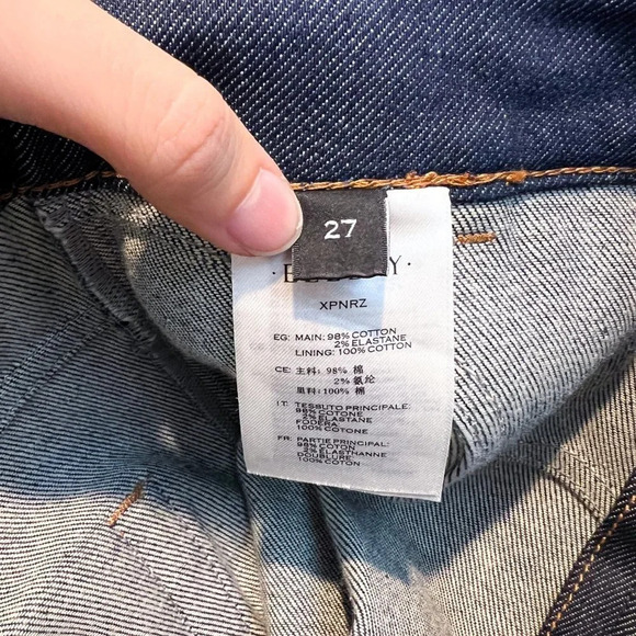 Ellery Dark Wash Denim Contrast Stitch High Waist Boho Designer Flare Jeans 27 - Picture 8 of 12